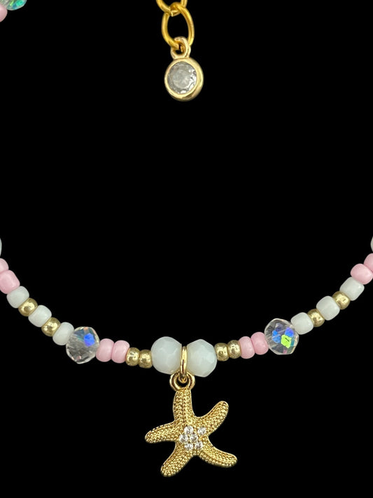 Gold starfish charm bracelet
